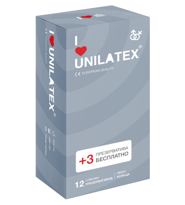 Презервативы &quot;Unilatex&quot; рифленая поверхность, кольца, 15шт   